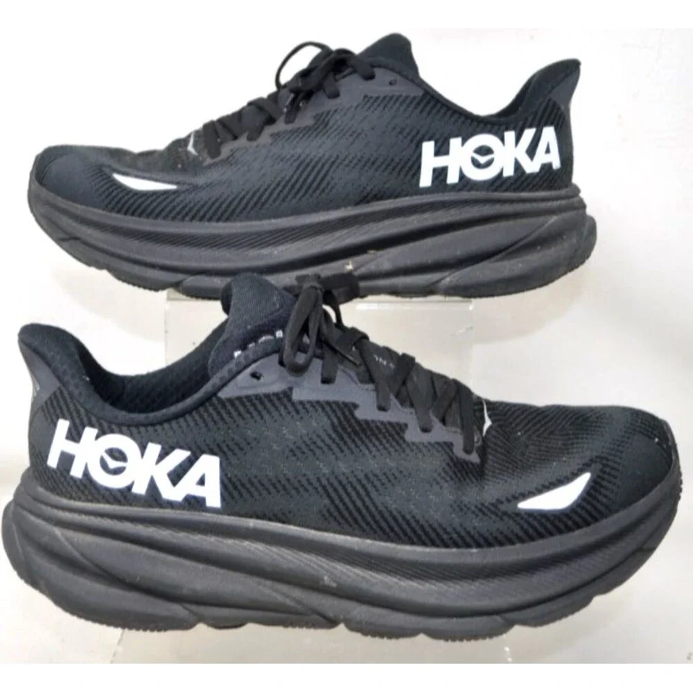 Hoka Clifton 9 GTX Mens Sz 8D Running Shoes Black Gore-Tex Waterproof Athletic